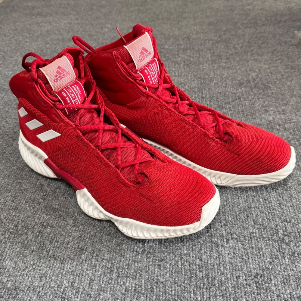 Adidas Mad Bounce 2018 Basketball Shoes Mens Red White B41865 High Top Sneakers